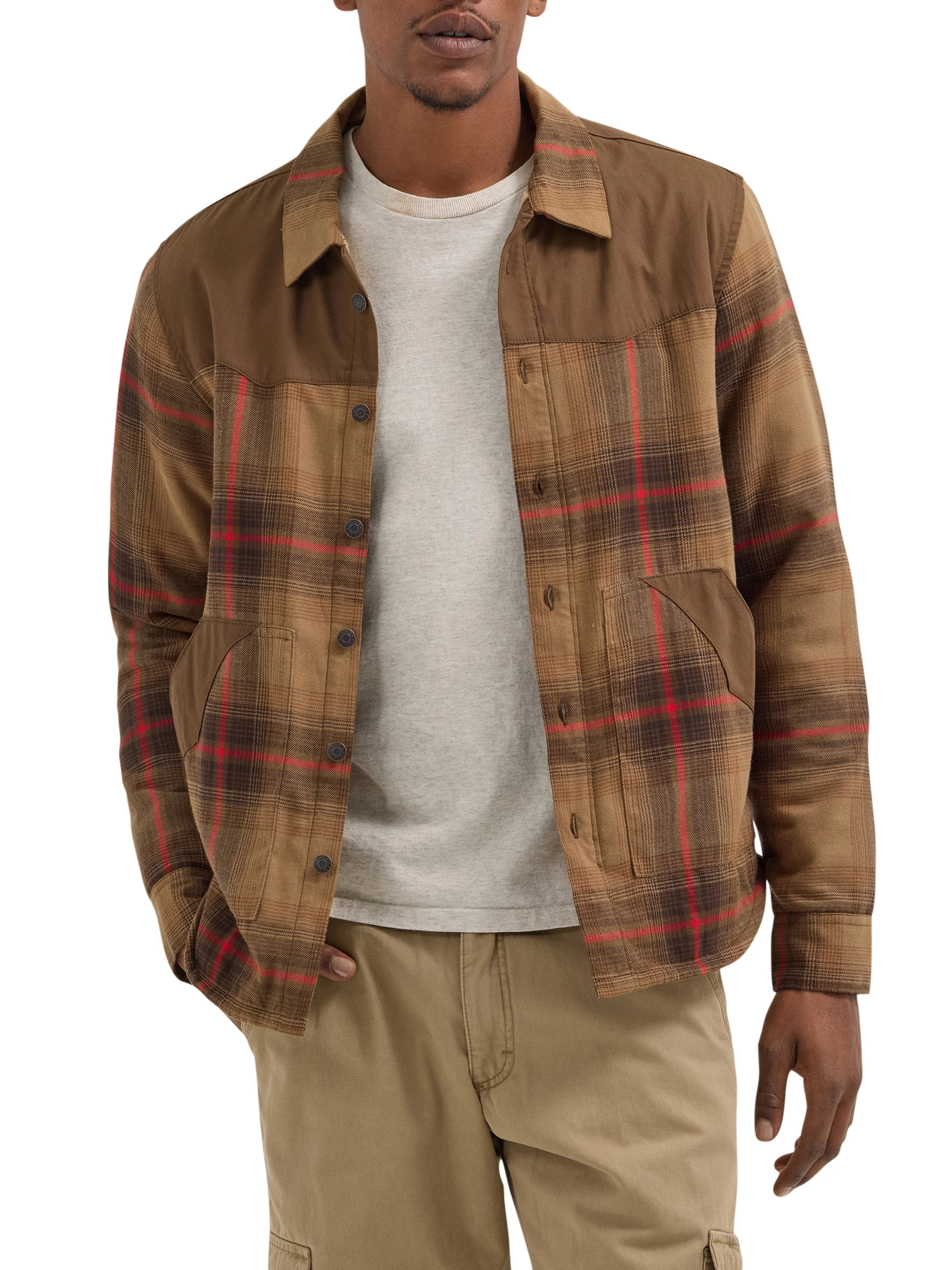 Wrangler® Men's and Big Men's Heavyweight Shirt Jacket with Sherpa Lining, S-5XL | Walmart (US)