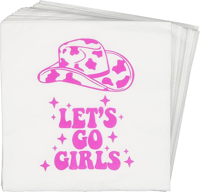 Lets Go Girls Napkins,Lets Go Girls Bachelorette Party Decorations,Western Cowgirl Bachelorette B... | Amazon (US)