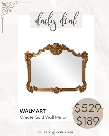 64% OFF this Walmart Home Ornate Gold wall mirror! 