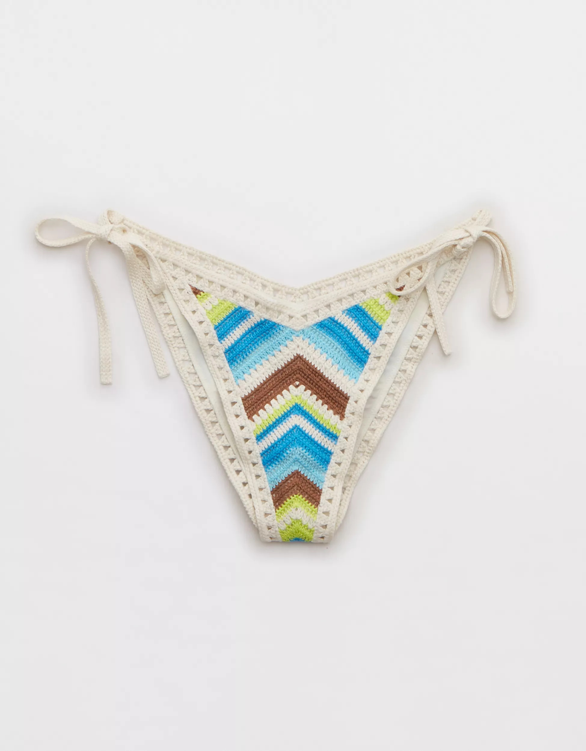 Aerie Crochet Low Rise Tie Cheekiest Bikini Bottom | Aerie