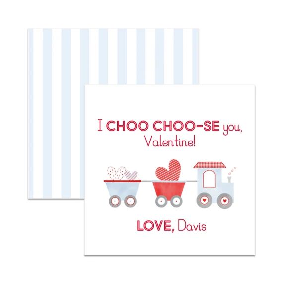 Boys Choo Choo Train Cards - Set of 25 Valentines | Etsy (US)