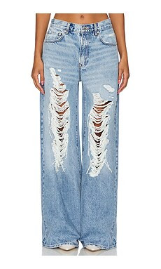 GRLFRND Luna Mid Rise Baggy Wide Leg in Mesa Beach from Revolve.com | Revolve Clothing (Global)