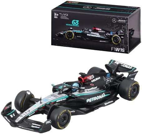Bburago 1:43 2024 Race Mercedes W15 with Helmet, Russell #63 | Amazon (US)