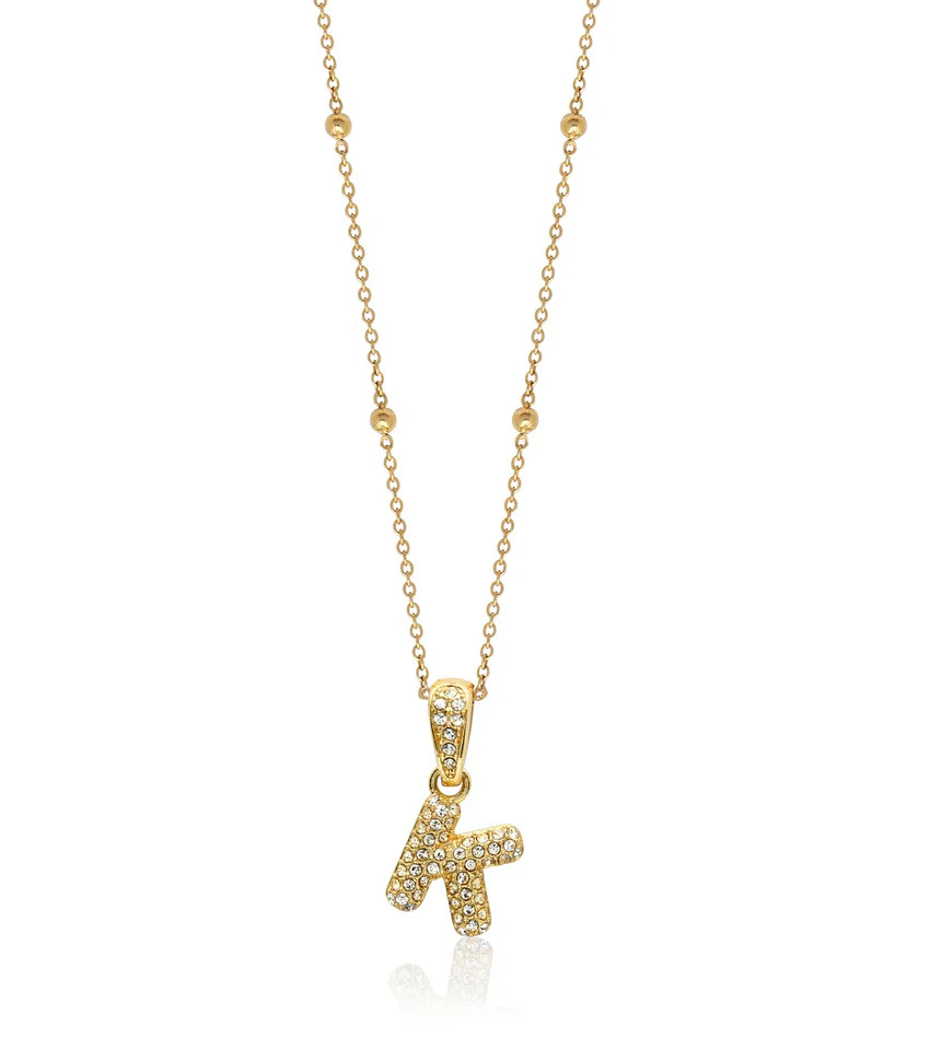 Bubble Initial Sphere Necklace (Gold) | Abbott Lyon