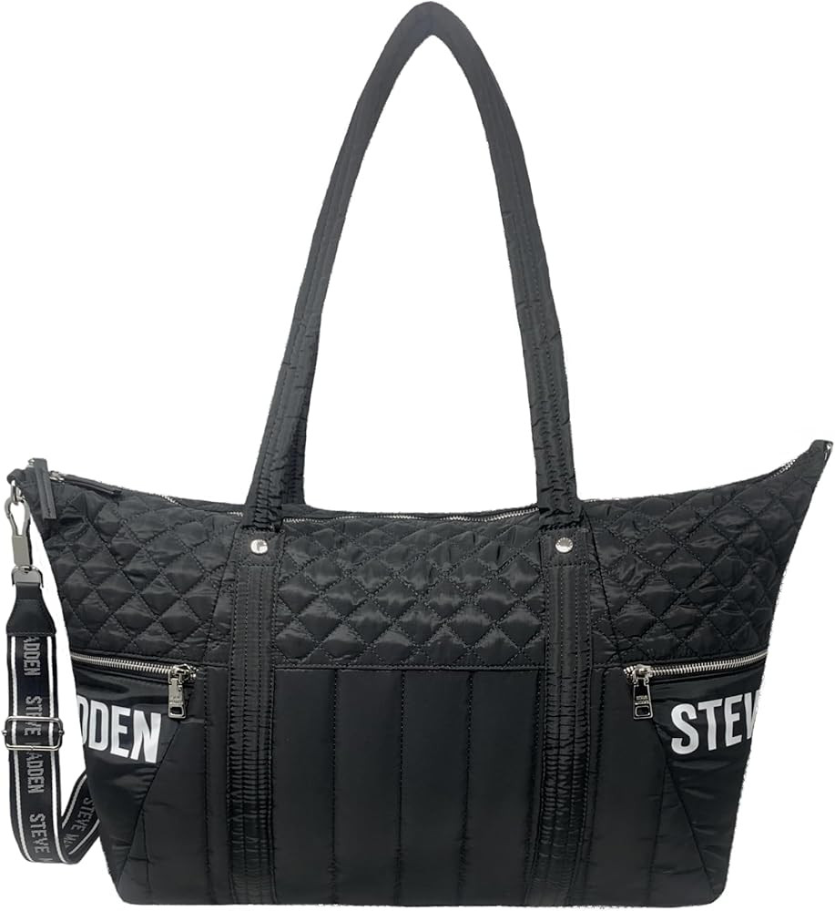 Steve Madden Bwythe Logo Duffel Bag (Black) | Amazon (US)