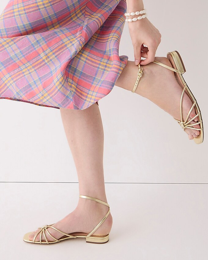 Hazel strappy sandals in metallic leather | J. Crew US