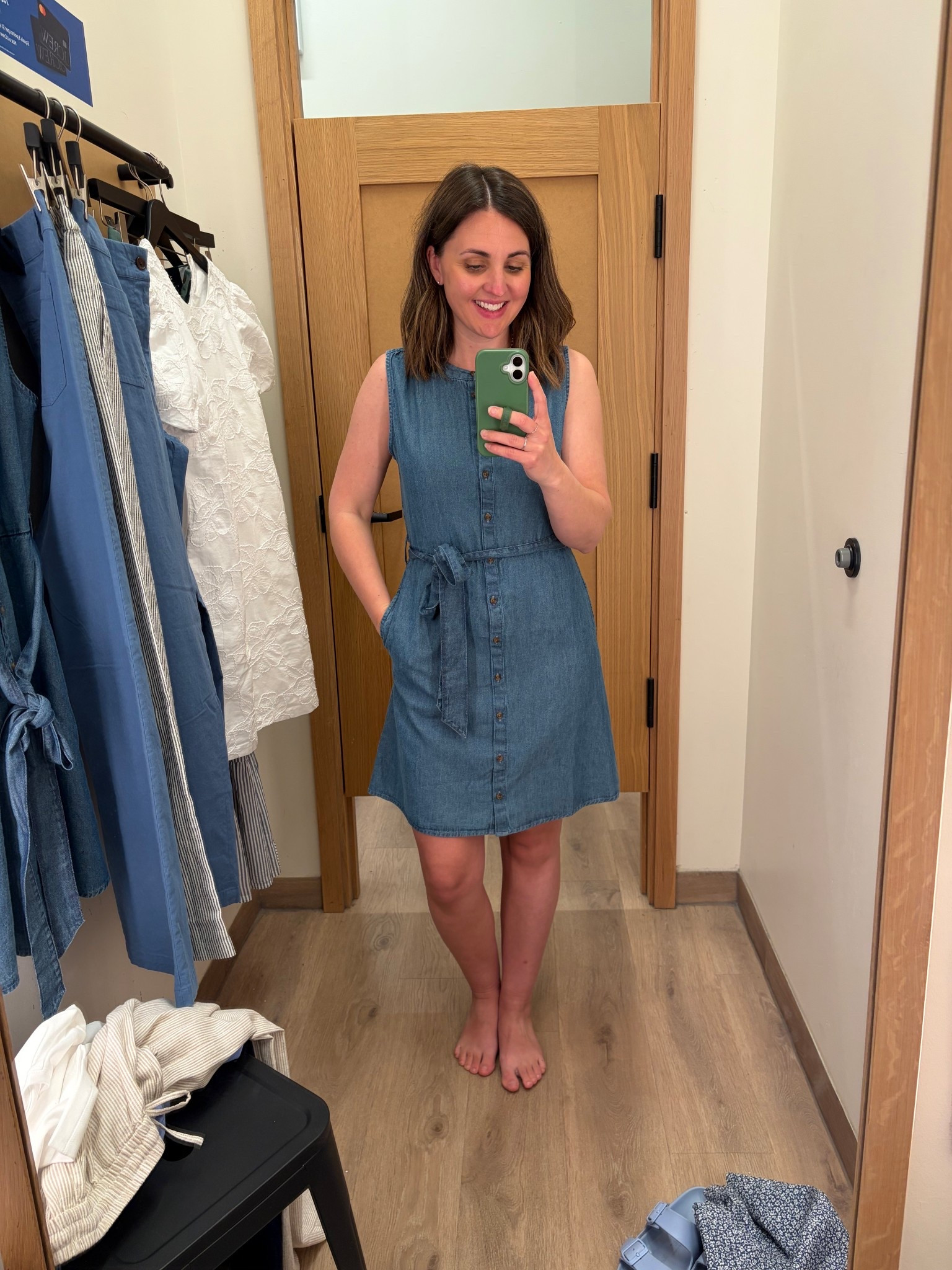 Cutie little denim dress ☀️on sale now! 

#LTKSaleAlert #LTKOver40 #LTKootd