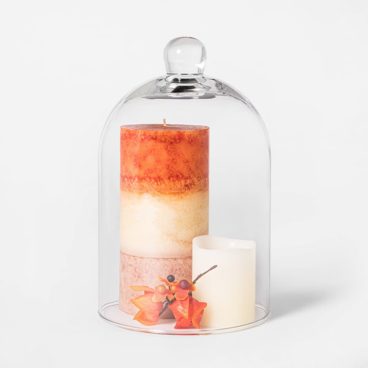 8.8" x 5.4" Glass Cloche Pillar Candle Holder Clear - Threshold™ | Target