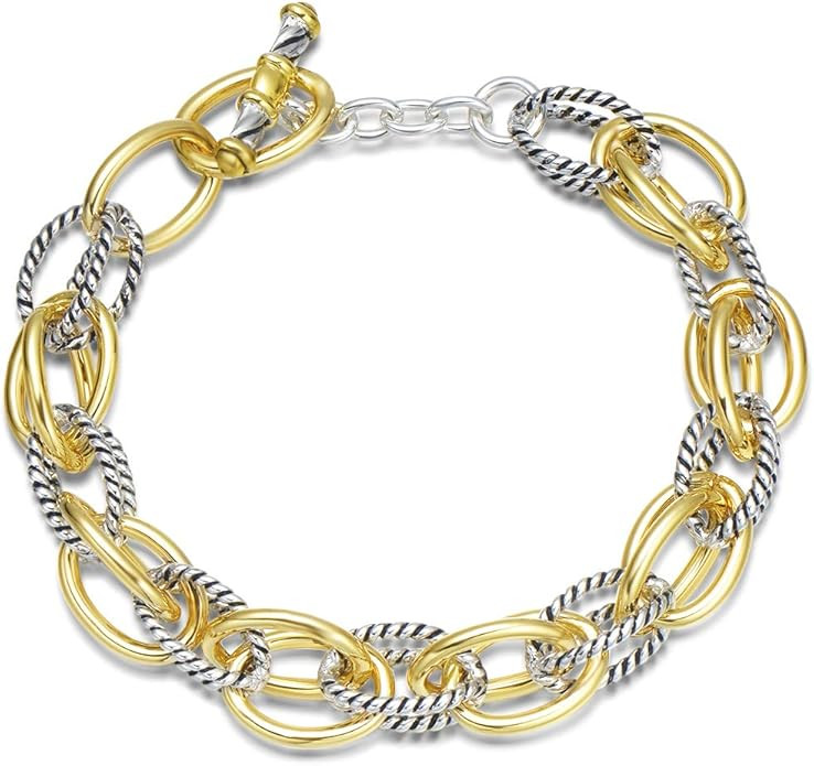 UNY JEWEL Luxury Fusion Twisted Cable Link Chain Bracelet for Women Shinny Designer Dupes Stateme... | Amazon (US)