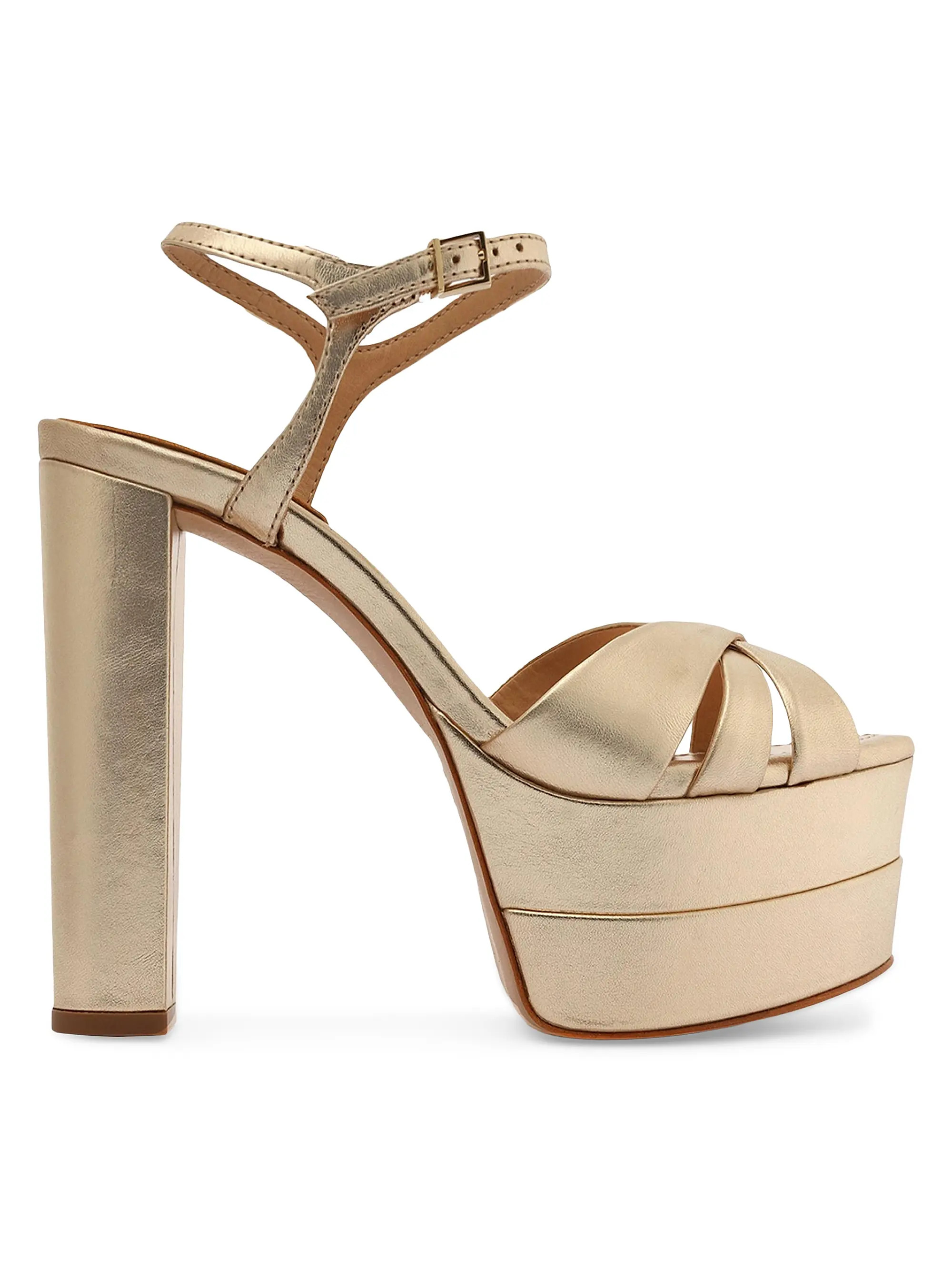 Keefa 140MM Metallic Leather Platform Sandals | Saks Fifth Avenue