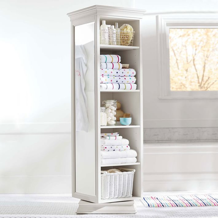 Display-It Rotating Bookcase with Mirror (20.5") | Pottery Barn Teen