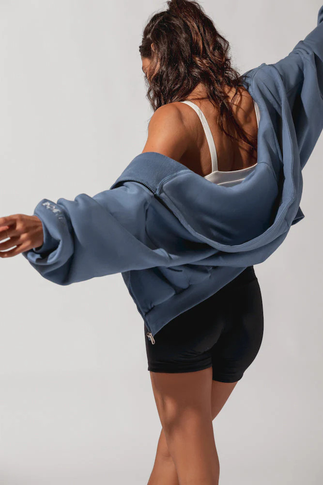 Zip Cloud Hoodie - Blue Steel | POPFLEX