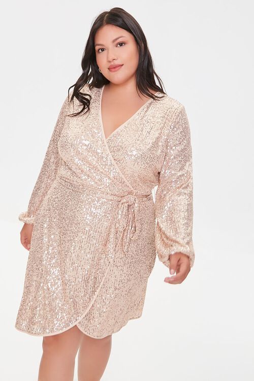 Plus Size Sequin Wrap Dress | Forever 21 (US)