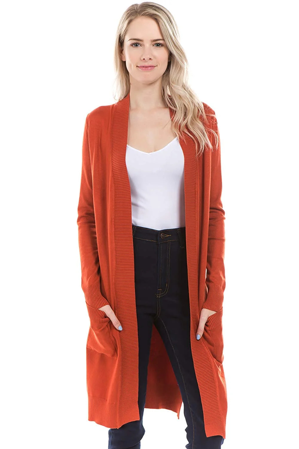 Women & Plus Long Sleeve Long Line Duster Knit Sweater Open Front Cardigan W/Pocket (S-3XL) - Wal... | Walmart (US)