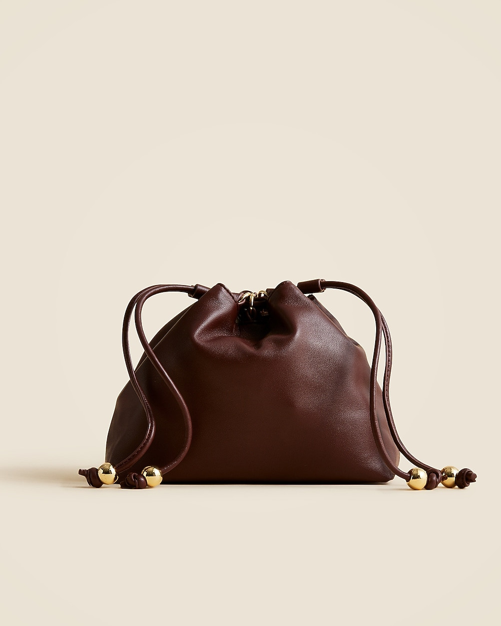 Drawstring pouch bag in leather | J. Crew US