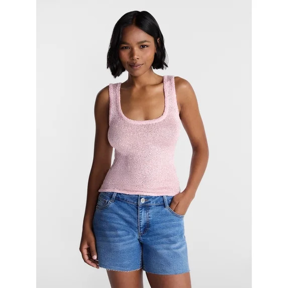 No Boundaries Sequin Sweater Tank Top, Women's and Women's Plus XXS-4X | Walmart (US)