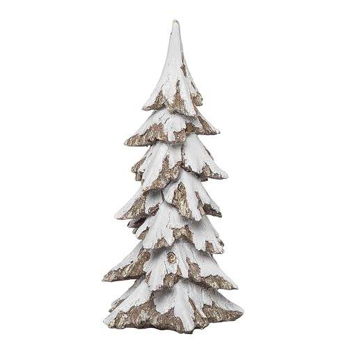 Transpac 8.25" Off-White Christmas Snowy Tree Figurine - Decorative Resin Tabletop Sculpture for Holiday Decor Off-White | Amazon (US)