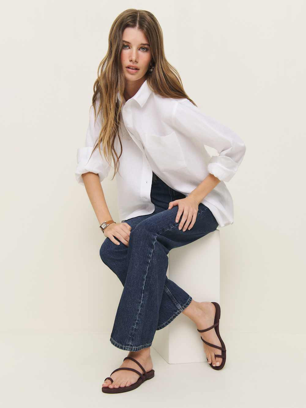 Ludo Toe Ring Strappy Flat Sandal | Reformation (Global)