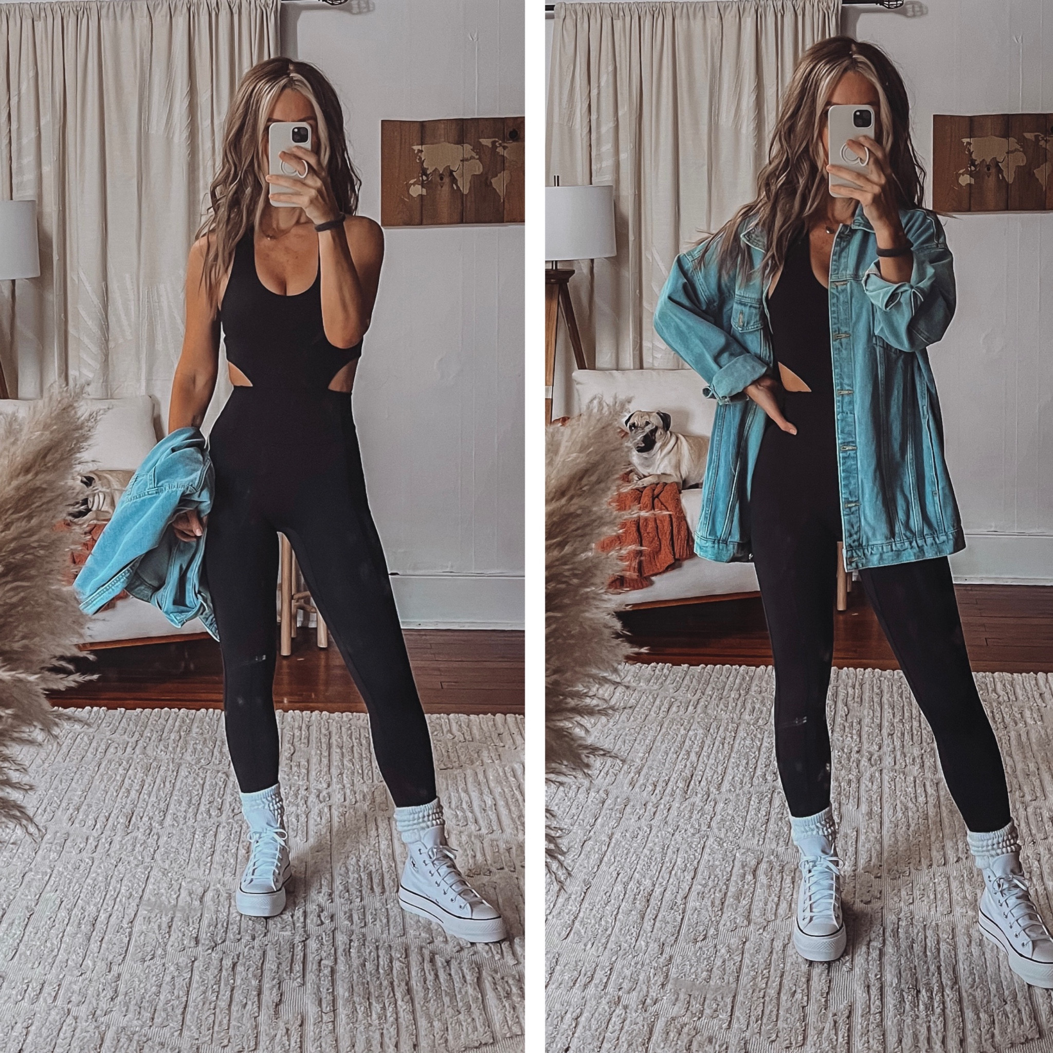 Take this onesie from Exercise to Errands in 2.2 seconds 🖤 Obsessed with the look & feel of this onesie. It’s a higher price point than the Amazon sets I often wear…but it’s SO good! Holds you in without feeling tight or ‘pinching’ anywhere🙌🏻 Fabric is a thicker spandex so it’s NOT see-through. And dog hair doesn’t seem to “stick” to this material like it can with some spandex.

Throw on some combat boots + puffer jacket in the winter for an effortless street style⚡️



#LTKfit #LTKunder100 #LTKstyletip