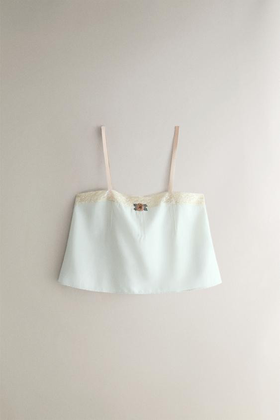 FLORAL LACE TOP | Zara UK