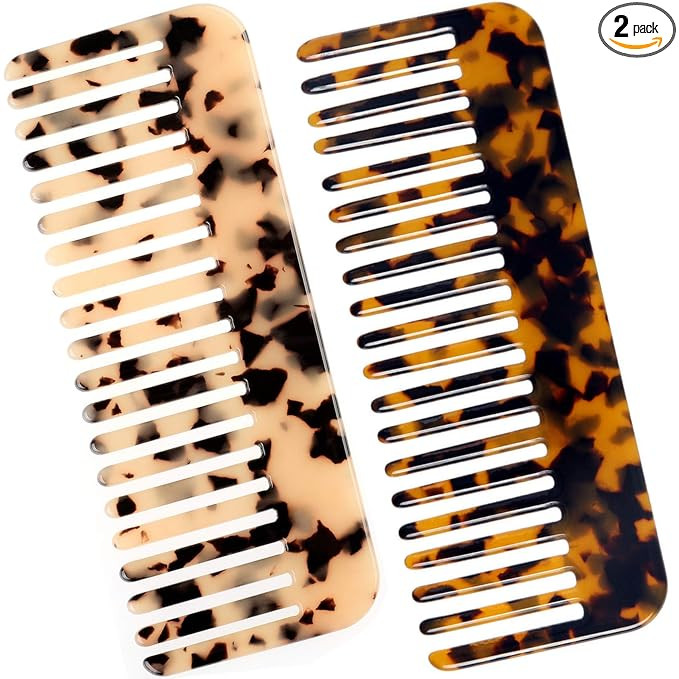 Fsmiling Wide Tooth Comb Large Detangling Comb Cellulose Detangler Comb for Women Thick Curly Wav... | Amazon (US)