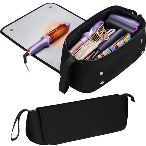 Amazon.com: Aphlos Big 2-in-1 Heat-Resistant Hair Tool Travel Bag with Organized Storage for Hair... | Amazon (US)