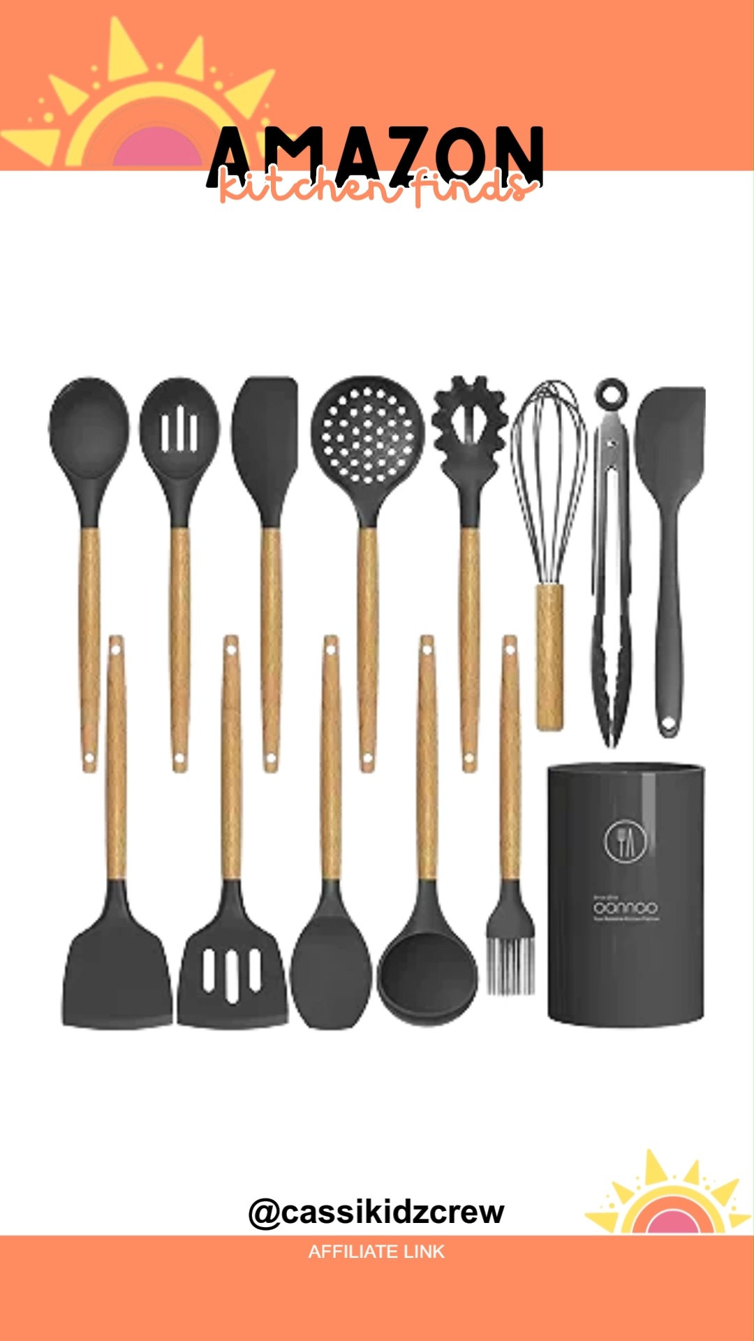 Cook with confidence using this Heat Resistant Silicone Kitchen Utensils Set. Durable, stylish, and ready to handle every recipe while keeping your kitchen cheerful. 🍳🥄🔥
#kitchen #utensils #silicone #heatresistant #cookware #kitchenessentials #homeorganization #homedecor #household #cookingtools 

 #LTKfoodie #LTKHome #LTKSaleAlert