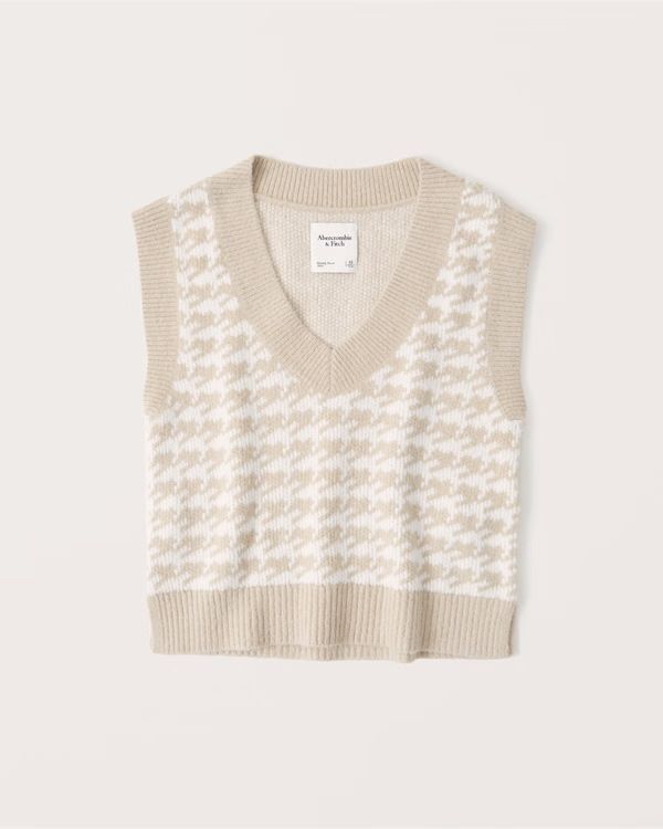 Women's Cropped Fuzzy V-Neck Sweater Vest | Women's Tops | Abercrombie.com | Abercrombie & Fitch (US)