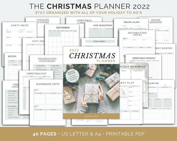 CHRISTMAS PLANNER PRINTABLE Christmas Planner 2022 Holiday - Etsy Canada | Etsy (CAD)