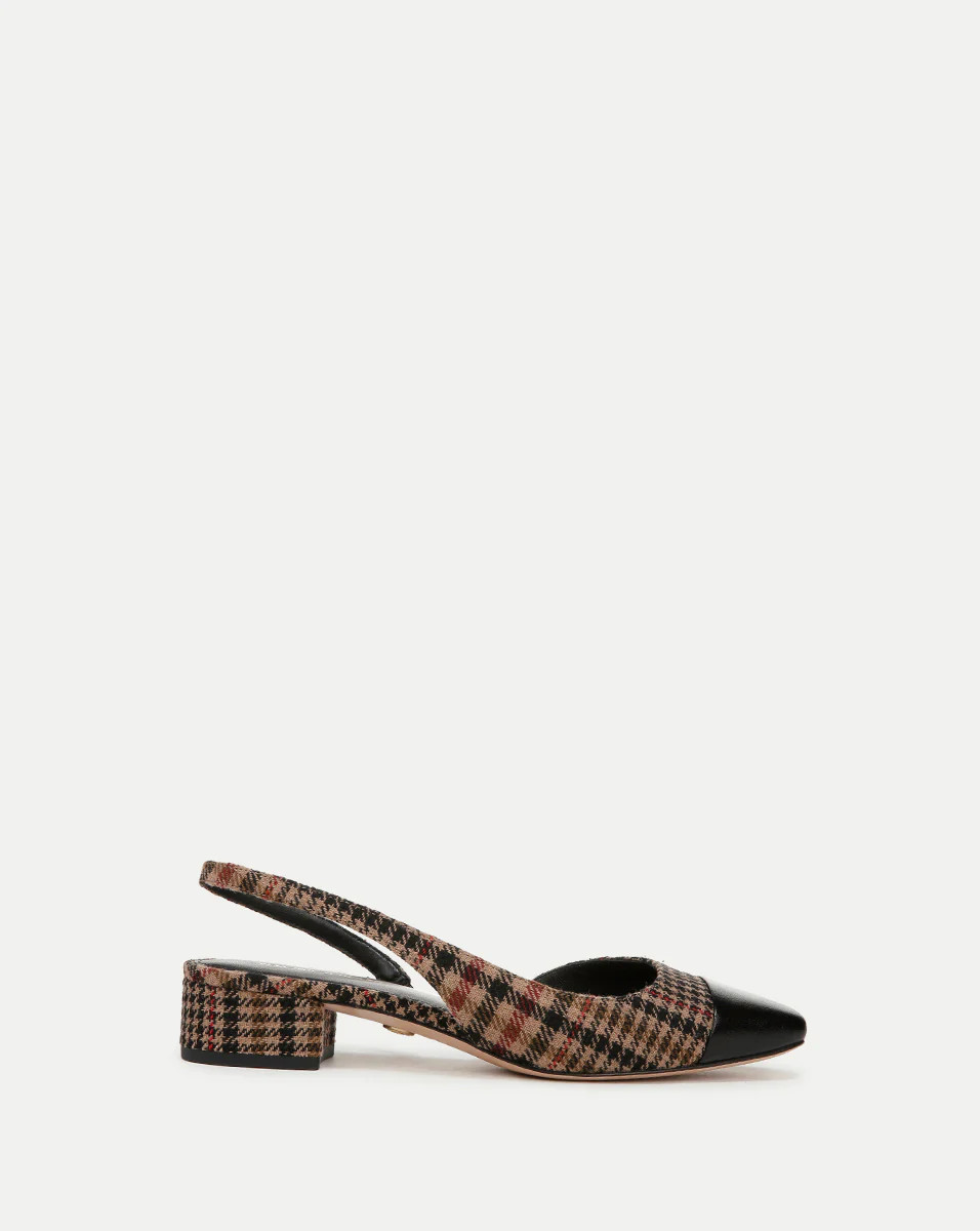 Cecile Plaid Cap-Toe Slingback | Veronica Beard