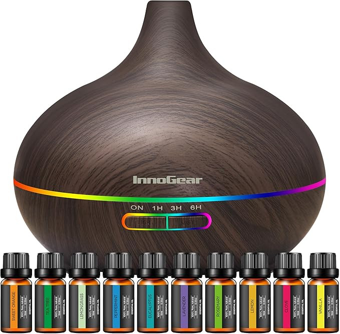 InnoGear Aromatherapy Diffuser & 10 Essential Oils Set, 400ml Diffuser Ultrasonic Diffuser Cool M... | Amazon (US)