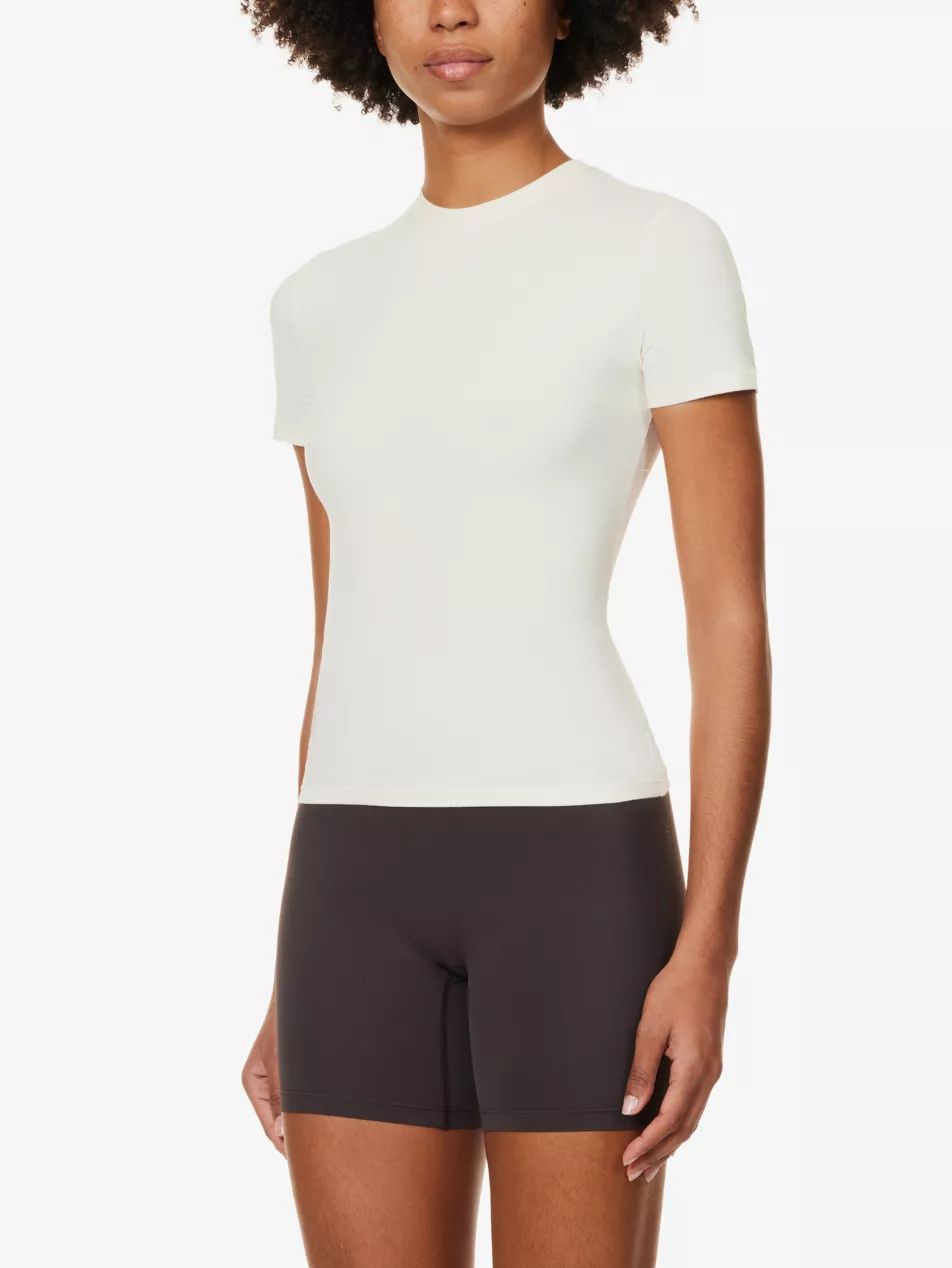 Round-neck slim-fit stretch-cotton T-shirt | Selfridges