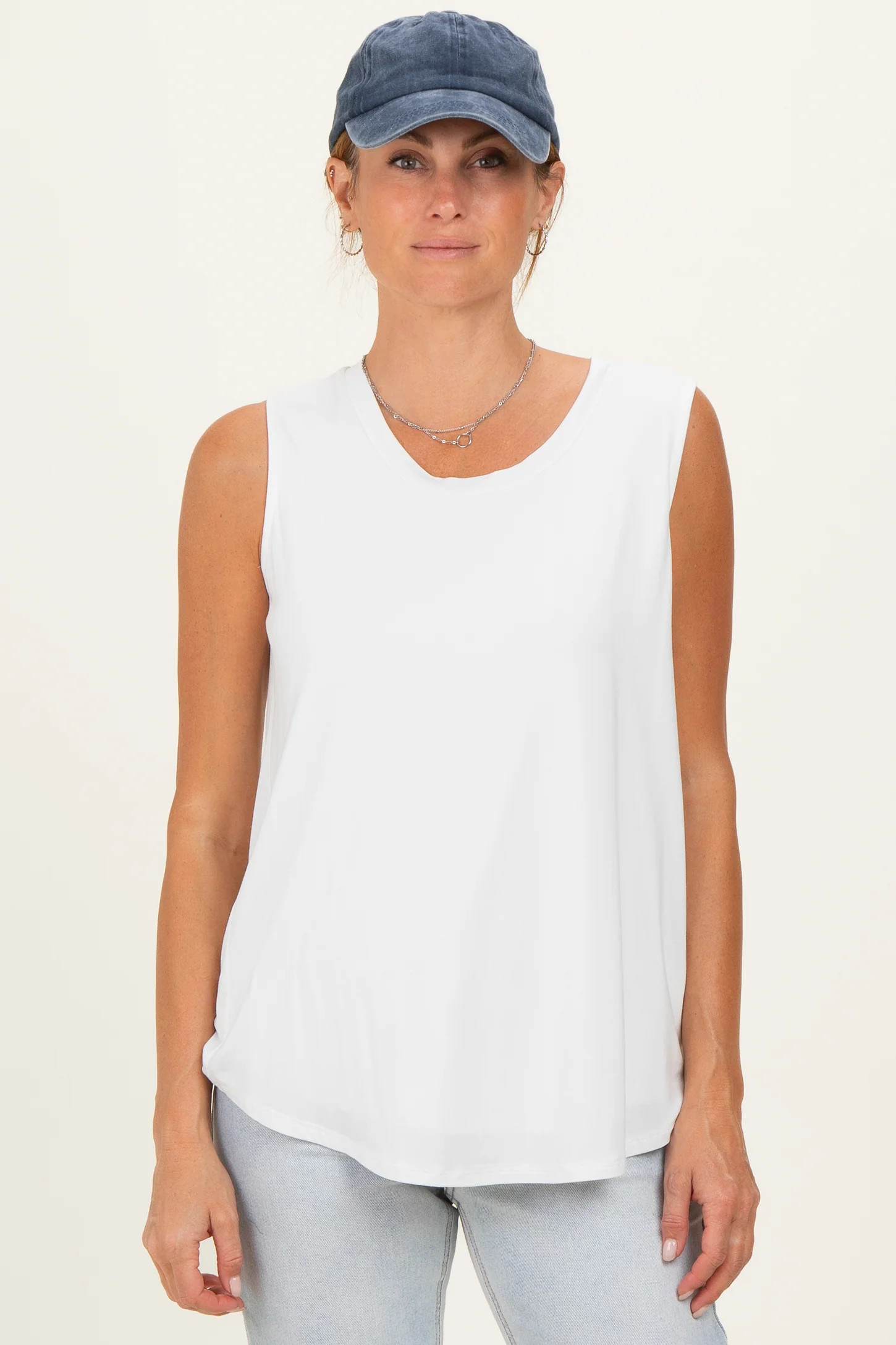 Ivory Double Layer Nursing Tank Top | PinkBlush Maternity