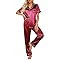 Ekouaer Silk Satin Pajamas Set Women Two-Piece Nightwear Short Sleeve Sleepwear Soft Button Down ... | Amazon (US)