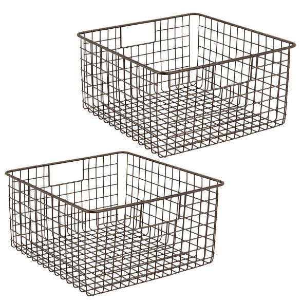 mDesign Bath Metal Storage Organizer Basket, 2 Pack | Target