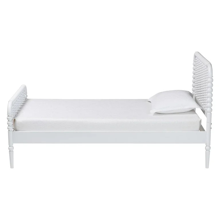 Baxton Studio Lucera Mid-Century Platform Bed, Twin, White - Walmart.com | Walmart (US)