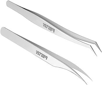 Volume Eyelash Extension Tweezers - FEITA Professional Stainless Steel Angled curved Pointy Preci... | Amazon (US)