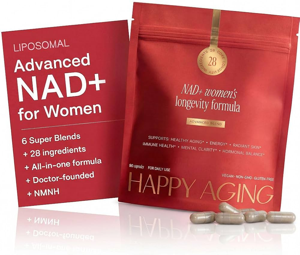 Happy Aging NAD+ Supplement for Women | NAD Booster with NMN, NMNH, NR, Resveratrol, CoQ10 \u2013... | Amazon (US)