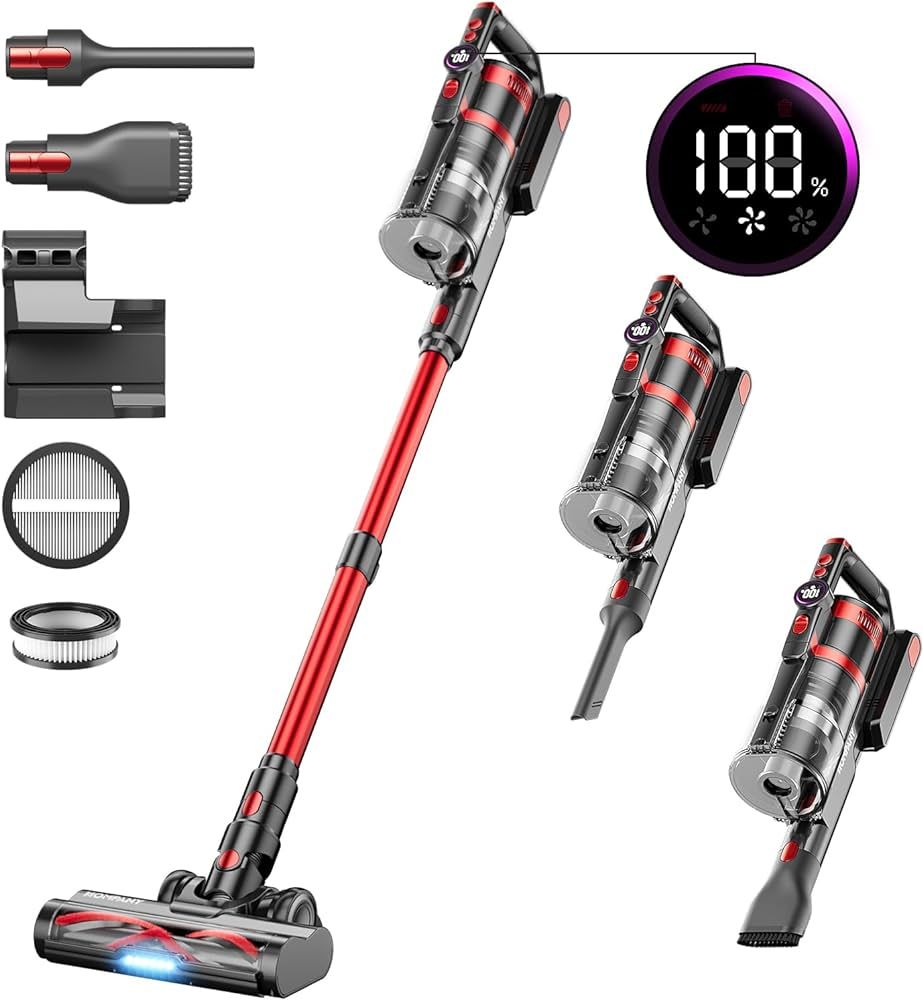 HOMPANY Cordless Vacuum Cleaner, 40Kpa/500W Stick Vacuum with Smart Display, 2024 Newest Dual Han... | Amazon (CA)