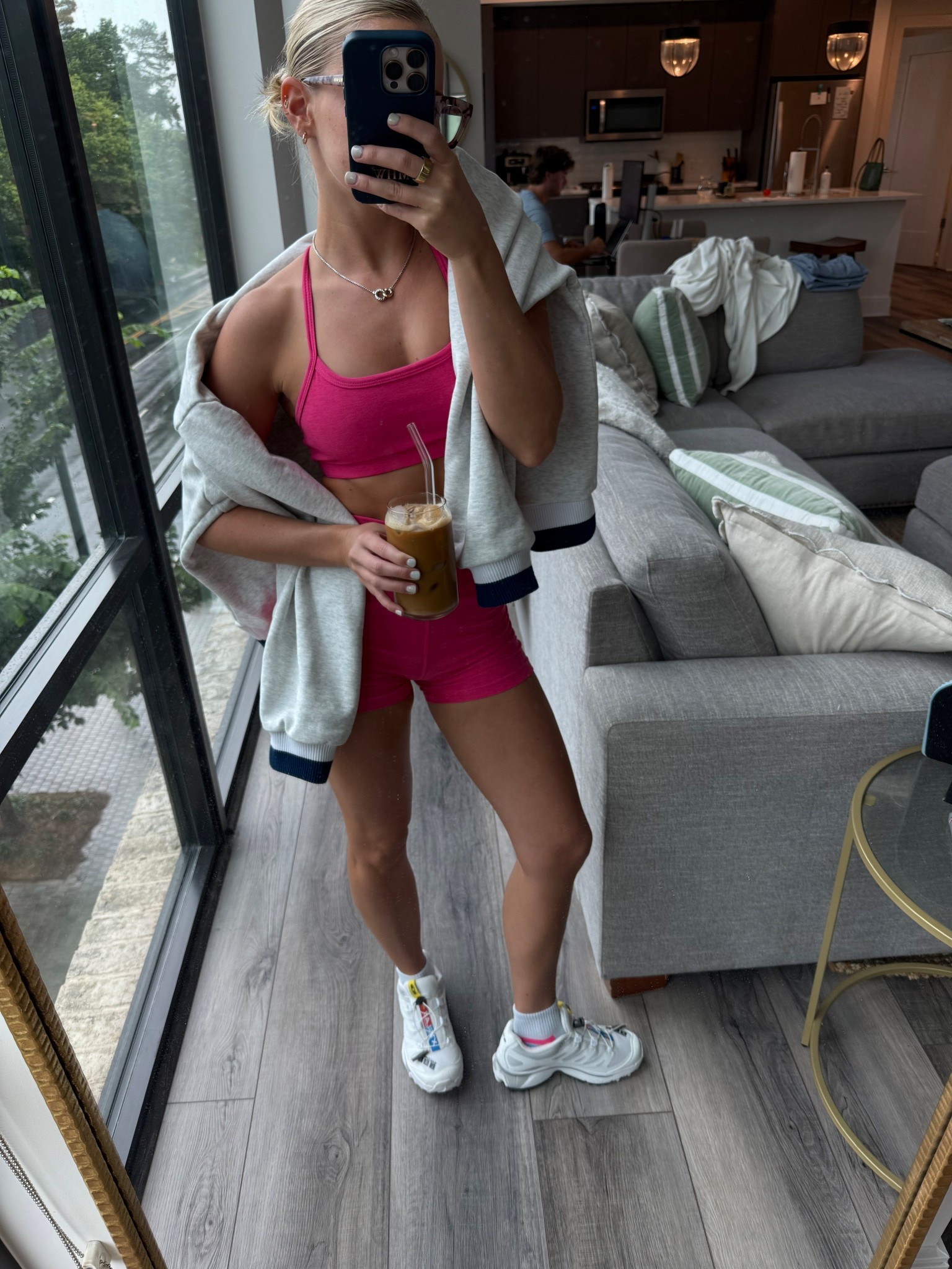 Okay I need every color. So flattering. I feel like I never find biker shorts that are actually flattering and don’t SQUEEZE me. 
Wearing size XS bra and S biker shorts 
