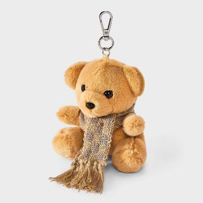 Bear Plush Bag Charm with Plaid Scarf - Cat & Jack™ Brown | Target