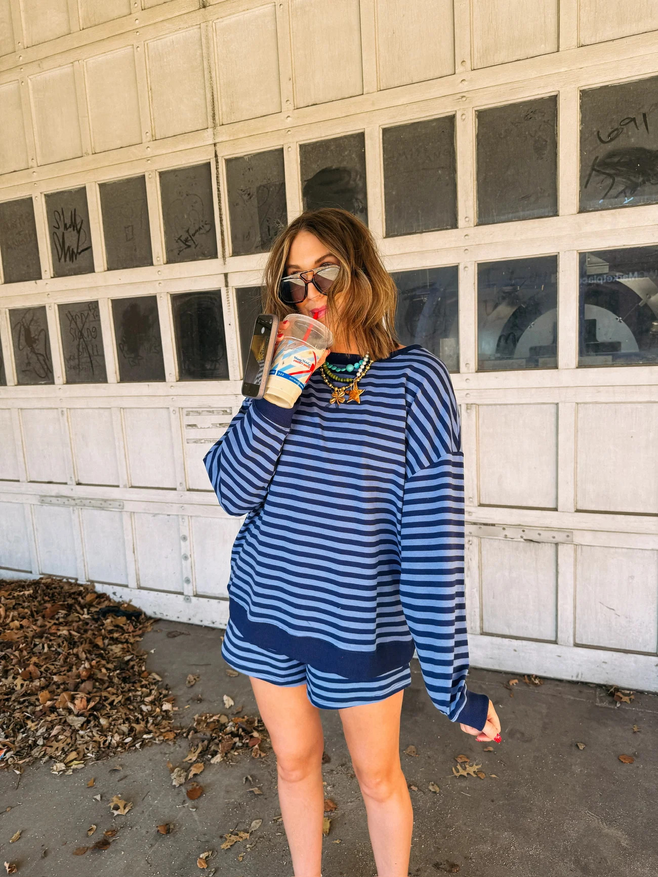 blueprint oversized stripe top | Etta+East