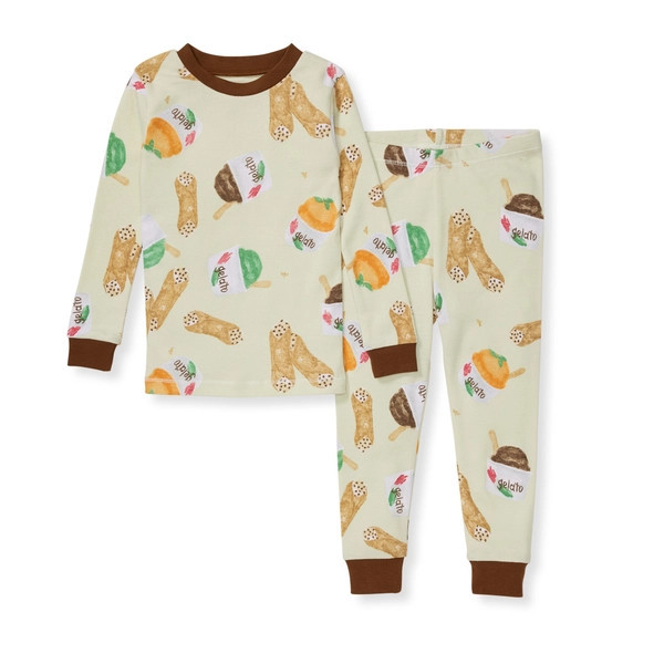 Gelato & Cannoli Organic Cotton Pajamas - 2-Piece 12M | Burts Bees Baby