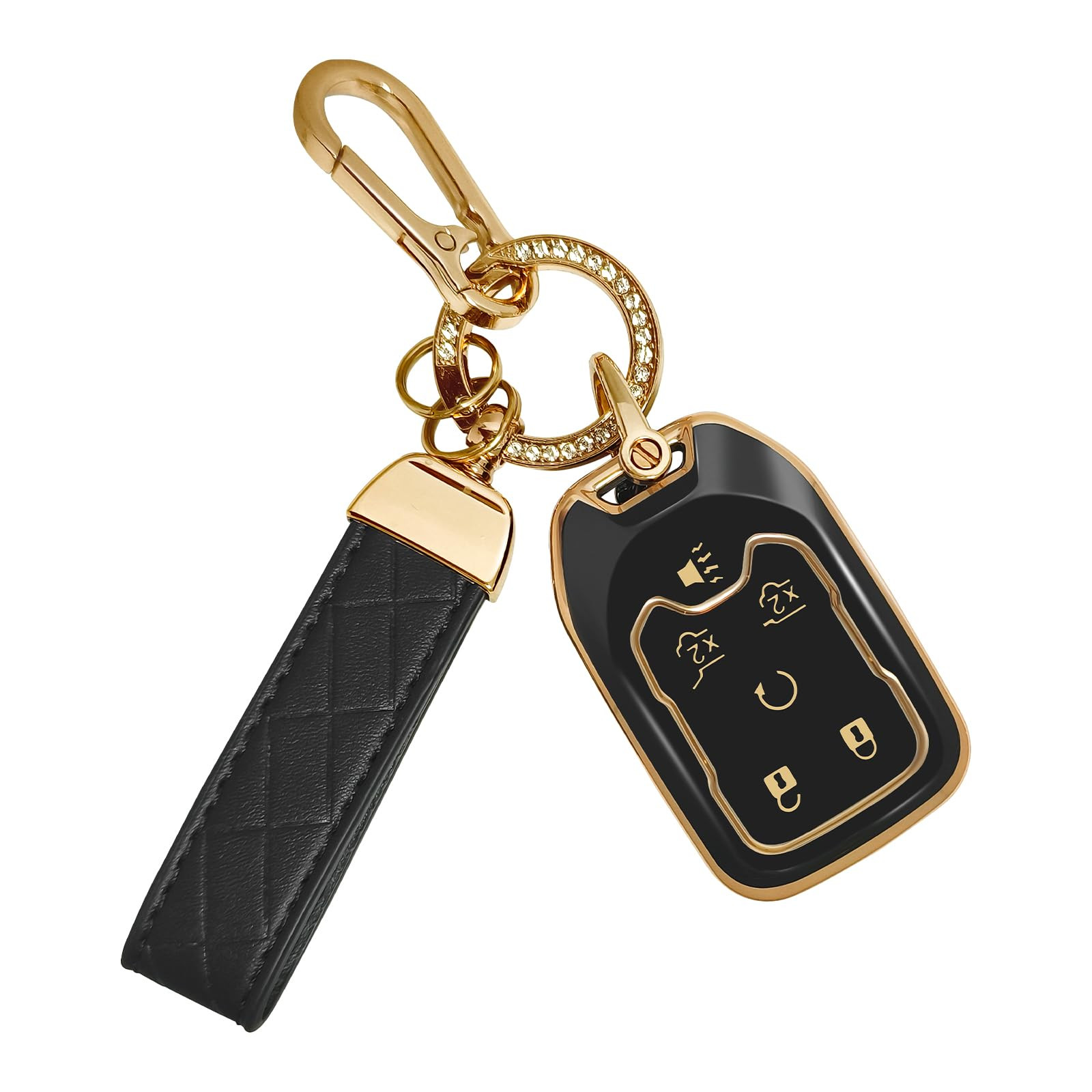 Car Key Fob Cover Compatible with Chevy Tahoe Suburban GMC Terrain Yukon Yukon XL with Bling Keyc... | Amazon (US)