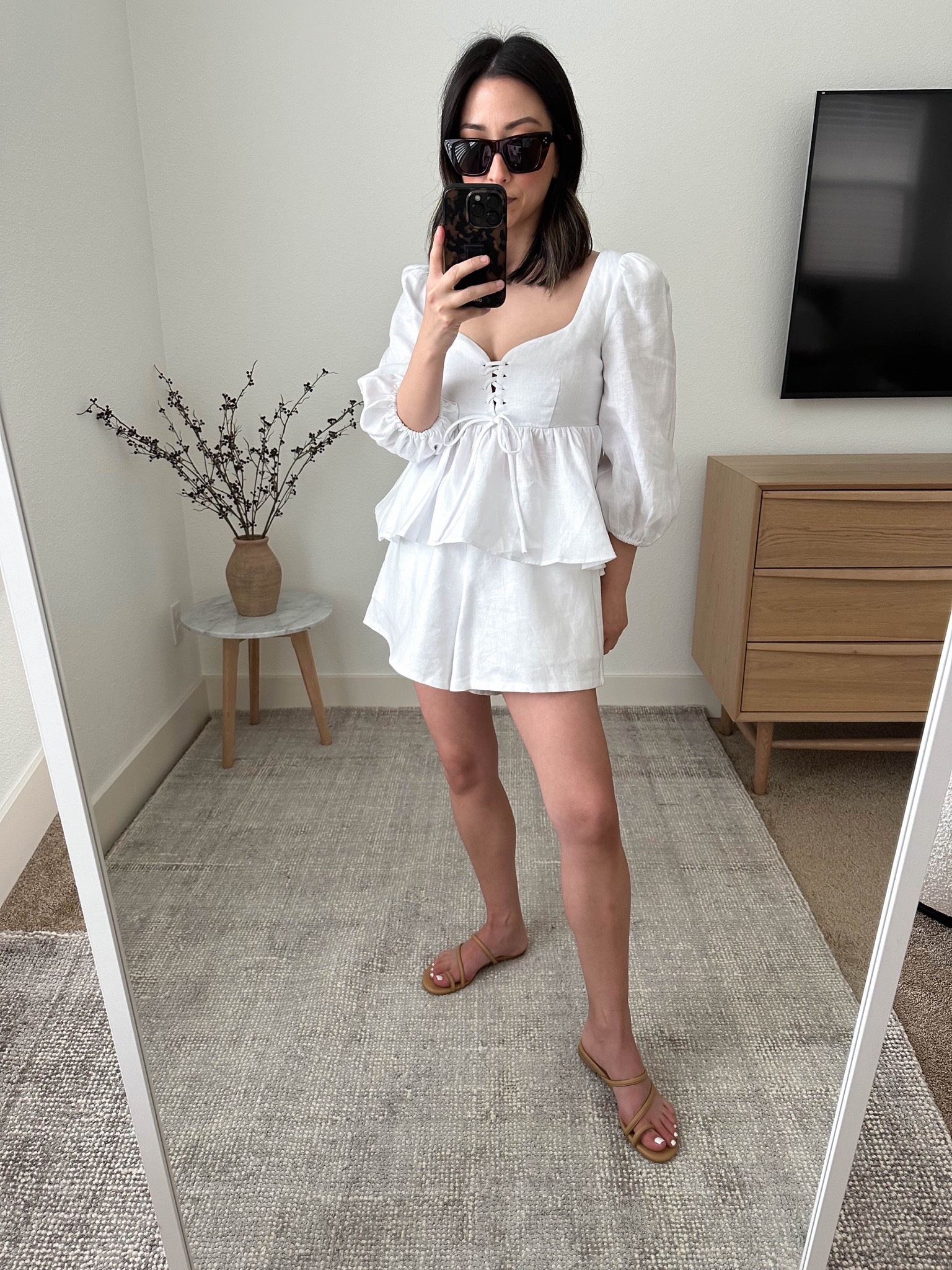 Reformation linen collection. This top is so fun for spring/summer. Great with jeans too. 

Top - Abigail xs
Shorts - Zoey xs
Sandals - Ludo Toe Ring 5

Petite Style, Neutral outfit, capsule wardrobe, minimal style, street style outfits, Affordable fashion, Spring fashion, Spring outfit, vacation outfits 

#LTKtravel #LTKSeasonal #LTKshoecrush