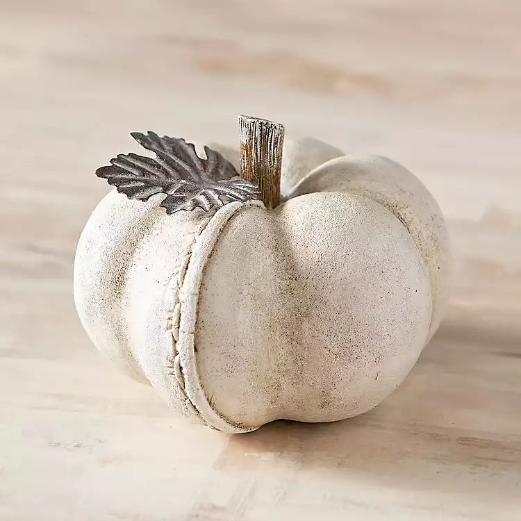 Small Cream Stitched Pumpkin | Kirkland's Home