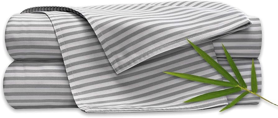Pure Bamboo King Sheets, Genuine 100% Organic Viscose Derived from Bamboo Bed Sheet Set, Luxuriou... | Amazon (US)