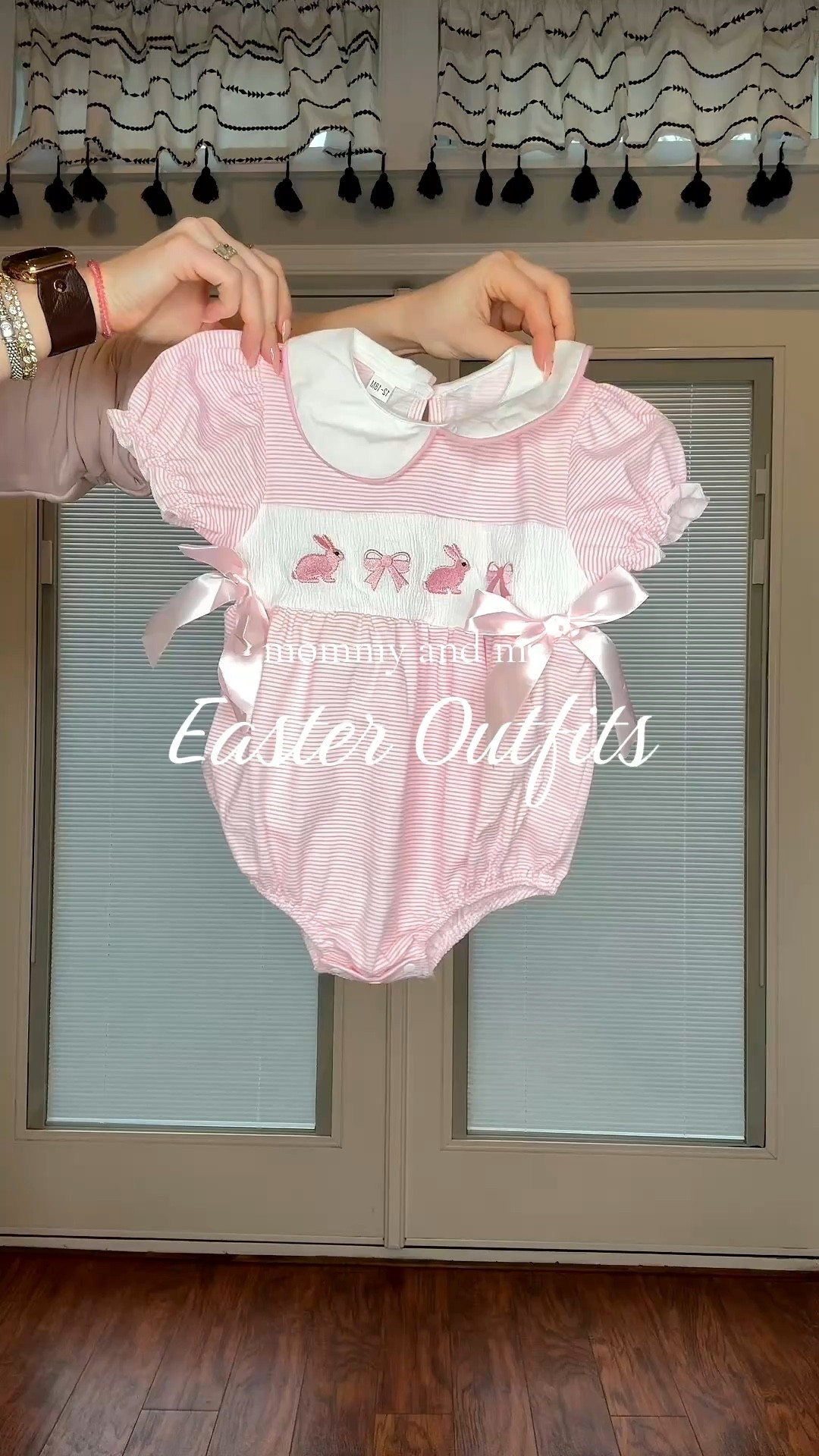 Mommy and me Easter spring outfits. Pink striped bubble romper for baby girl. Maxi floral and lace detail dress for mama. TTS.

#LTKootd #LTKBaby #LTKSeasonal