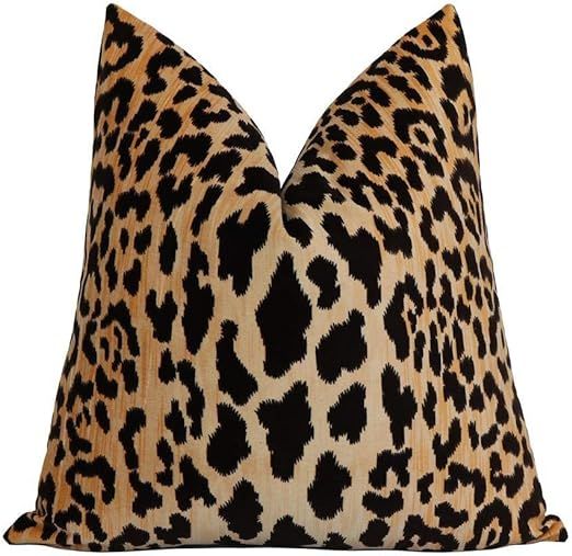 JeanLowell Leopard Pillow Cover with Zipper Square Euro Sham or Lumbar Pillow Cushion Pillow Case... | Amazon (US)