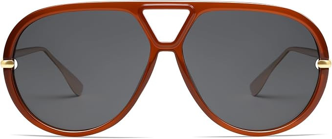 VANLINKER Oversized Trendy Polarized Aviator Sunglasses for Women Men Retro Round Sunglasses Vint... | Amazon (US)